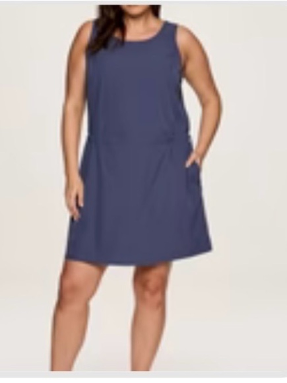 RBX Navy Blue Sleeveless Casual A-Line Dress